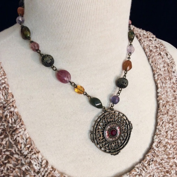 BLACK FRIDAY SALE $10  Mandala Beaded Necklace - Picture 4 of 8